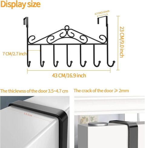 خطافات فوق الباب، عبوتان من شماعات الباب مع 7 خطافات، رف مناشف معلق معدني، منظم الجزء الخلفي من الباب للمناشف والملابس والمفاتيح والأرواب والقبعات in Kuwait
