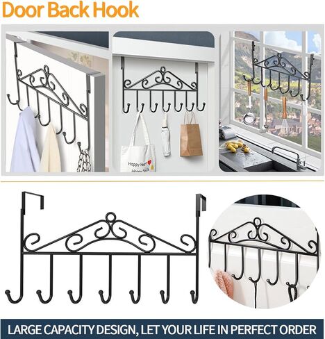 خطافات فوق الباب، عبوتان من شماعات الباب مع 7 خطافات، رف مناشف معلق معدني، منظم الجزء الخلفي من الباب للمناشف والملابس والمفاتيح والأرواب والقبعات in Kuwait