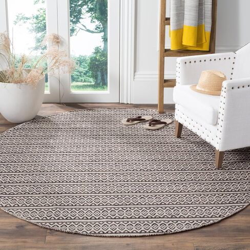 SAFAVIEH Montauk Collection Runner Rug - 2'3" x 8', Ivory & Black, Handmade Flat Weave Boho Farmhouse Cotton, Ideal for High Traffic Areas in Living Room, Bedroom (MTK341D) in Saudi Arabia
