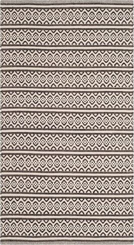 SAFAVIEH Montauk Collection Runner Rug - 2'3" x 8', Ivory & Black, Handmade Flat Weave Boho Farmhouse Cotton, Ideal for High Traffic Areas in Living Room, Bedroom (MTK341D) in Saudi Arabia