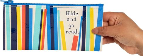 Blue Q Probably Technically a Genius Pencil Case Chunky Zipper, Stury and Easy-to-Wipe-Clean, 4.25" h x 8.5" w, Made from 95% Recycled Material. in Kuwait