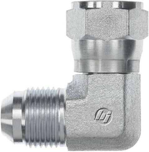 Brennan Industries 6500-20-20-FG Forged Steel 90 Degree Elbow Tube Fitting, 1-5/8"-12 SAE x 1-5/8"-12 SAE Thread, 1-1/4" Male JIC x 1-1/4" Female JIC Swivel in Saudi Arabia