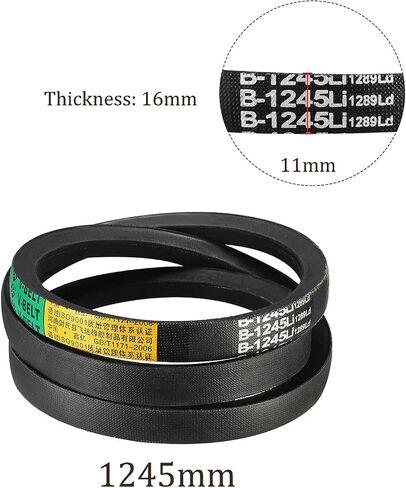 B-1245 Rubber V-Belts - [1245 mm Inner Girth] Wrapped B Section Industrial Power Drive Belt for Transmission Use, 16mm Width 11mm Thick in Saudi Arabia