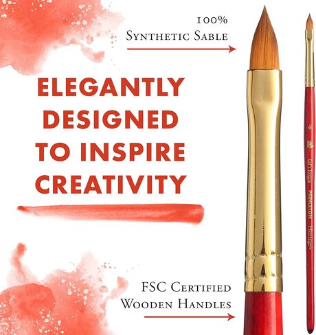 Princeton Heritage, Series 4050, Synthetic Sable Paint Brush for Watercolor, Cat's Tongue, 6 in Saudi Arabia