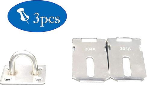 2 قطعة قفل سميك 304 مشبك من الفولاذ المقاوم للصدأ يمكن إضافة قفل خزانة عتيقة 3 بوصة مشبك باب فضي in Kuwait