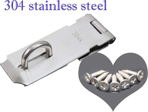 2 قطعة قفل سميك 304 مشبك من الفولاذ المقاوم للصدأ يمكن إضافة قفل خزانة عتيقة 3 بوصة مشبك باب فضي in Kuwait