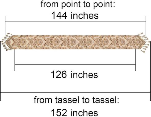 Grelucgo Large Luxury Thick Lined Damask Table Runners with Multi-Tassels (12x120 inch) in Saudi Arabia