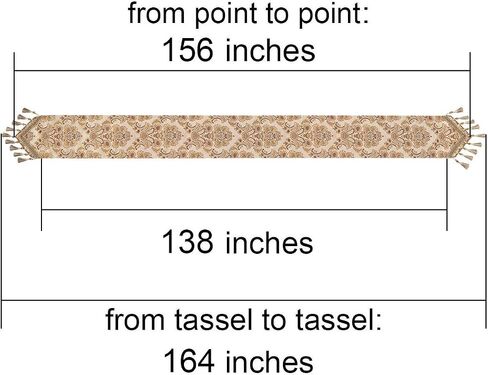 Grelucgo Large Luxury Thick Lined Damask Table Runners with Multi-Tassels (12x120 inch) in Saudi Arabia