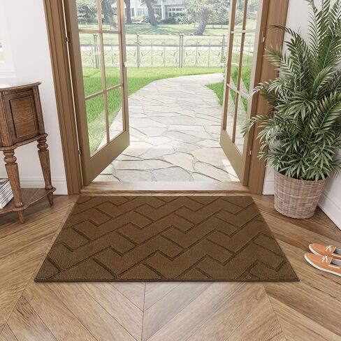 سجادة hicorfe للمدخل، سجادة منطقة الخبز المطاطية الصغيرة غير القابلة للانزلاق بطول 2 قدم × 3 قدم، سجادة الباب الأمامي الخلفي قابلة للغسل داخل سجادة الأرضية للمدخل، المطبخ، الغسيل، الفناء، غرفة النوم (أسود) in Kuwait