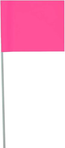 Plain Fluorescent Orange Vinyl Marking Flag - 2.5″ x 3.5″ Flag with 21" Wire Staff - Case of 100 in Saudi Arabia