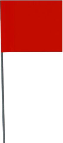 Plain Fluorescent Orange Vinyl Marking Flag - 2.5″ x 3.5″ Flag with 21" Wire Staff - Case of 100 in Saudi Arabia