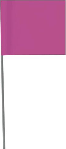 Plain Fluorescent Orange Vinyl Marking Flag - 2.5″ x 3.5″ Flag with 21" Wire Staff - Case of 100 in Saudi Arabia