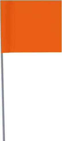 Plain Fluorescent Orange Vinyl Marking Flag - 2.5″ x 3.5″ Flag with 21" Wire Staff - Case of 100 in Saudi Arabia