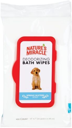 Nature's Miracle Deodorizing Bath Wipes for Dogs, 25 Count, Clean Breeze Scent in Saudi Arabia