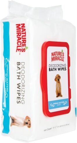 Nature's Miracle Deodorizing Bath Wipes for Dogs, 25 Count, Clean Breeze Scent in Saudi Arabia