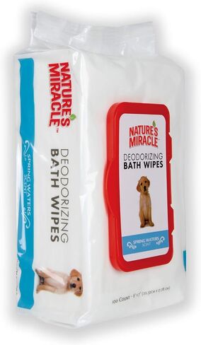 Nature's Miracle Deodorizing Bath Wipes for Dogs, 25 Count, Clean Breeze Scent in Saudi Arabia