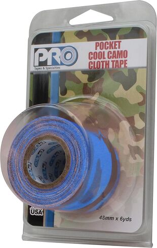 ProTapes 001UPCCAMO26MFLBLU1 Pro Pocket Cool Camo Cloth Tape, 48 mm x 5.4 m, 6 yd., FL Blue on 1" ID Pro Core in Kuwait