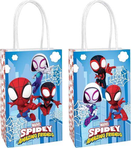 Gabby's Dollhouse Paper Party Kraft Bags - 8.25" x 5.25" x 3" | Multi-color | Pack of 8 in Kuwait