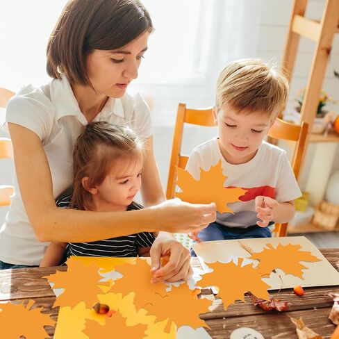 Whaline 50Pcs Fall Cutouts Pumpkins Cut Outs with Glue Point Orange Color Autumn Pumpkin Cardboard Paper Cutting Decoration for Fall Thanksgiving Halloween Classroom Bulletin Border Decor DIY Crafts in Saudi Arabia