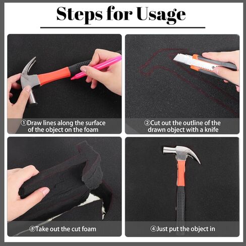 6 Pcs Polyurethane Foam Sheet, 16 x 12 x 1.5 Inch Foam Inserts for Cases Cuttable Polyurethane Foam Pads Tool Box Foam for Cases Camera Toolbox Storage and Crafts in Kuwait