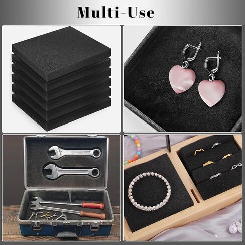 6 Pcs Polyurethane Foam Sheet, 16 x 12 x 1.5 Inch Foam Inserts for Cases Cuttable Polyurethane Foam Pads Tool Box Foam for Cases Camera Toolbox Storage and Crafts in Kuwait