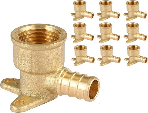 GUOFIS(Pack of 10) Pex 1/2 Inch x 1/2 Inch Female NPT Drop Ear Elbow,PEX Brass Fittings for Transition from Pex to Threaded in Saudi Arabia
