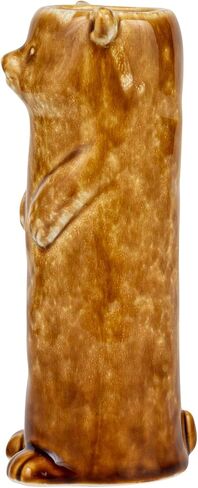 Creative Co-Op 7 Inches Stoneware Bear Reactive Crackle Glaze, Brown Vase in Saudi Arabia