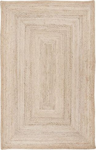 سجادة منطقة SAFAVIEH Cape Cod Collection - 12.7 سم × 20.32 سم، طبيعية، منسوجة يدويًا، من الجوت المسطح، مثالية للمناطق ذات حركة المرور العالية في غرفة المعيشة وغرفة النوم (CAP252A) in Saudi Arabia
