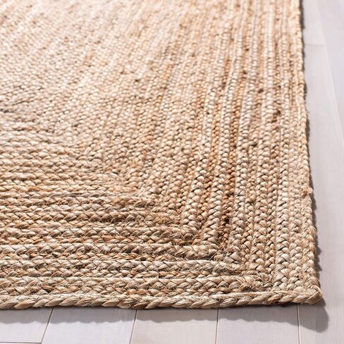 سجادة منطقة SAFAVIEH Cape Cod Collection - 12.7 سم × 20.32 سم، طبيعية، منسوجة يدويًا، من الجوت المسطح، مثالية للمناطق ذات حركة المرور العالية في غرفة المعيشة وغرفة النوم (CAP252A) in Saudi Arabia