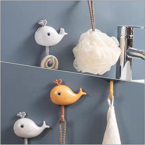 NOLITOY 9 Pcs Small Whale Hook Holder, Wall Mounted for Hanging Coats, Purses, Towels, Hats, Beach Themed Wall Décor,4.32 Inches High in Saudi Arabia