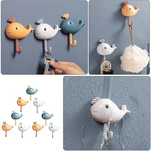 NOLITOY 9 Pcs Small Whale Hook Holder, Wall Mounted for Hanging Coats, Purses, Towels, Hats, Beach Themed Wall Décor,4.32 Inches High in Saudi Arabia