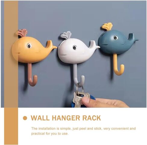 NOLITOY 9 Pcs Small Whale Hook Holder, Wall Mounted for Hanging Coats, Purses, Towels, Hats, Beach Themed Wall Décor,4.32 Inches High in Saudi Arabia