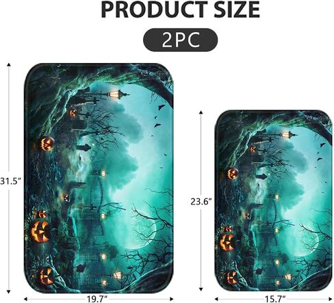 Arttown Autumn Falling Maple Leaves Bathroom Rugs and Mats Sets 2 Piece, Orange Fall Bathroom Rugs Non Slip, Farmhouse Absorbent Microfiber Memory Foam Bath Mat Machine Washable Bathroom Floor Mats in Saudi Arabia