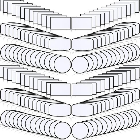 120 Pieces Sublimation Iron-on Patches Fabric Hat Patches 3 Shapes Blank Patches Round Rectangle Sublimation Patches Blank Repair Patches for DIY Crafts Clothing Repair, 3 Shape (White) in Saudi Arabia