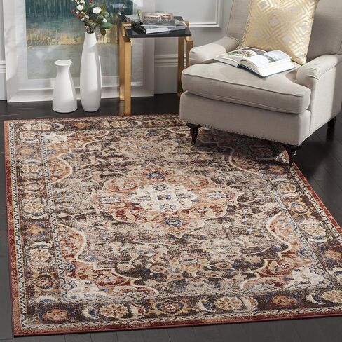 SAFAVIEH Bijar Collection 2'3" x 6' Brown / Rust BIJ648D Traditional Oriental Distressed Non-Shedding Living Room Entryway Foyer Hallway Bedroom Runner Rug in Saudi Arabia