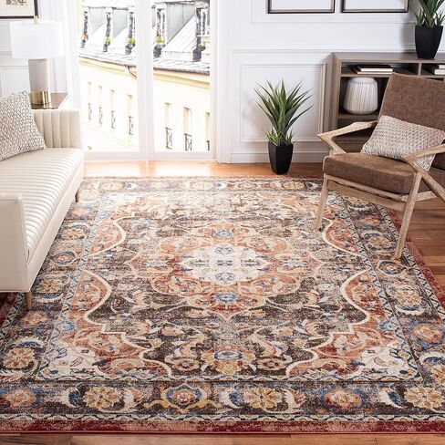 SAFAVIEH Bijar Collection 2'3" x 6' Brown / Rust BIJ648D Traditional Oriental Distressed Non-Shedding Living Room Entryway Foyer Hallway Bedroom Runner Rug in Saudi Arabia