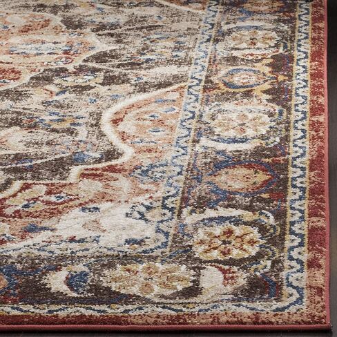 SAFAVIEH Bijar Collection 2'3" x 6' Brown / Rust BIJ648D Traditional Oriental Distressed Non-Shedding Living Room Entryway Foyer Hallway Bedroom Runner Rug in Saudi Arabia