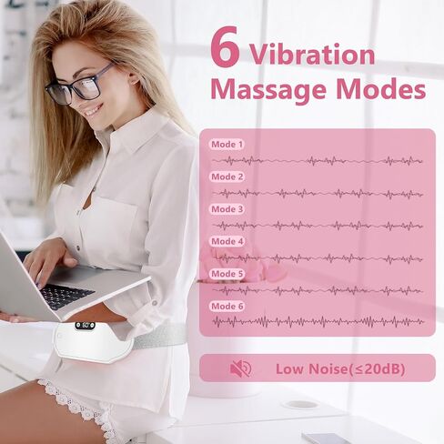 Portable Heating Pads Period Cramps: FSA HSA Eligible 6 Heat Levels and 6 Massage Modes Cramps Pain Relief Electric Cordless Menstrual Heating Pad for Back Pain & Cramps Black in Saudi Arabia