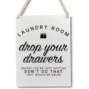 grapehiker Laundry Room Decor, Funny Laundry Room Wood Hanging Sign Plaque 10x8 Inches - Laundry Room Sign, Laundry Room Wall Decor, Laundry Signs for Laundry Room, Laundry Room Signs Wall Decor