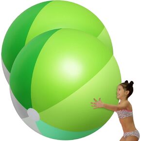 Ceenna 2 Pcs Giant Sequins Beach Ball 5 ft Large Glitter Beach Ball Inflatable Disco Ball Water Swimming Pool Toys for Christmas Birthday Party Decorations Outdoor Summer
