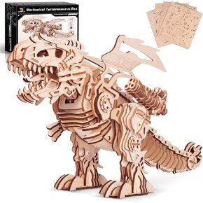 MIEBELY 3D Wooden Puzzles for Adults LED Carousel Music Box - DIY Crafts Model Building Kits for Teens Mechanical Model Stem Project Christmas Toy Gifts for Kids Desk Decor for Boys/Girls Ages 8+