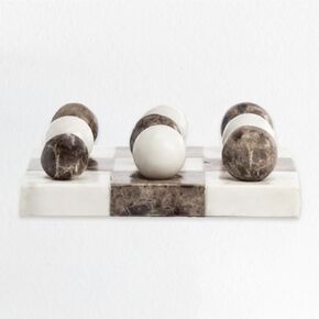 Marble Tic-Tac-Toe Board,Marble Tic-Tac-Toe Set - Board Game, Baswara Marble, Italian Brown Marble,Handmade Board Game