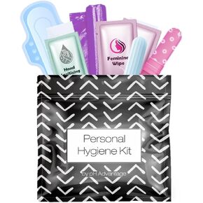 Portable Period Kit: Essential Period Pouch for Teen Girls in School, Travel, and Daily Use - Ideal for Parents, Schools, Churches, Businesses, and Homeless Outreach - Black Treads (1)