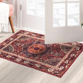 Meiliweser Runner Rug - Vintage Washable Rug Honeycomb Non-Slip Area Rug Ultra Thin Foldable Rugs for Kitchen Living Room, Bedroom Rug, Dining Room, Kids Playroom 2.5x8