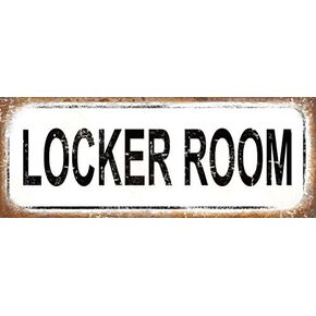 Locker Room Metal Sign, Gym, Rustic, Vintage