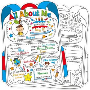 24 Pack All About Me Posters For Elementary School - Star of the Week Poster for Kids Students Teachers School Supplies (Style-1)