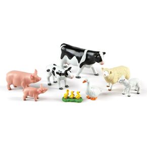 Learning Resources Jumbo Farm Animals Mommas and Babies - 8 Pieces, Ages 18+ months Toddler Learning Toys, Farm Animal Figures for Kids