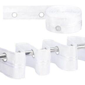 NBEADS 21.8 Yards Polyester Grommet Drapery Tape, 3.1inch Wide White Flat Heading Grommet Tape with Iron Hole Curtain Tape for Perforated Curtains Header DIY Decoration