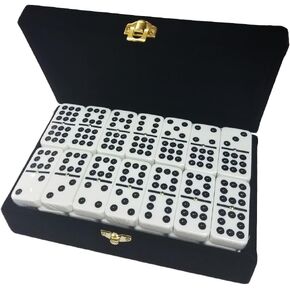 Marion & Co. Domino Double Nine Red في صندوق خشبي شيشام متداخل - حجم البطولة الكبير in Kuwait