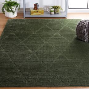 SAFAVIEH Revive Collection Area Rug - 8' x 10', Green, Trellis Design, Non-Shedding & Easy Care, Ideal for High Traffic Areas in Living Room, Bedroom (REV104Y)